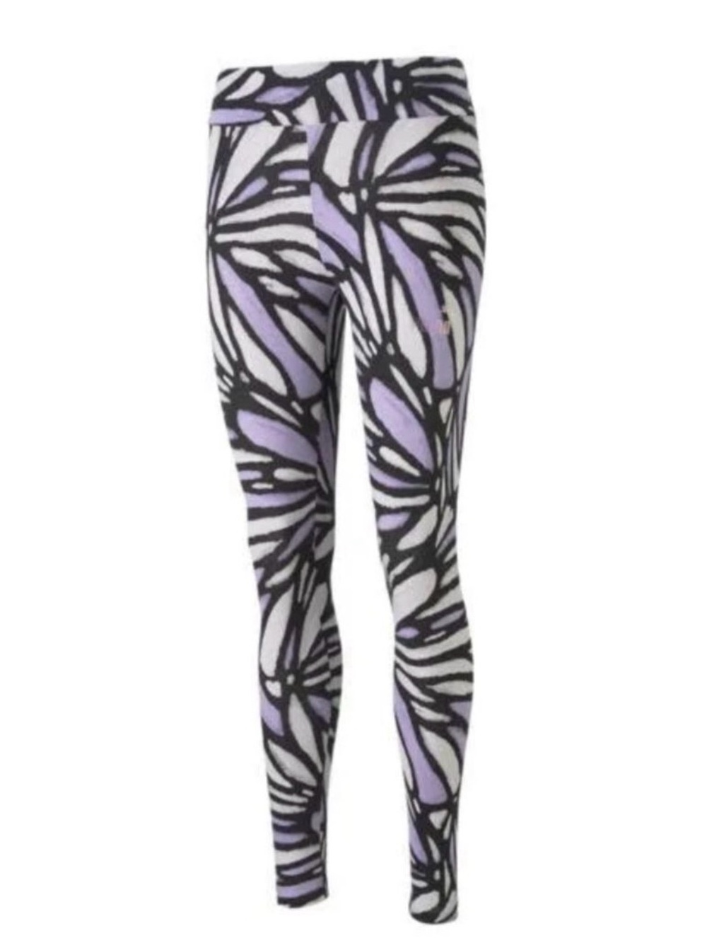 Puma Purple & White Monarch Butterfly Floral Leggings